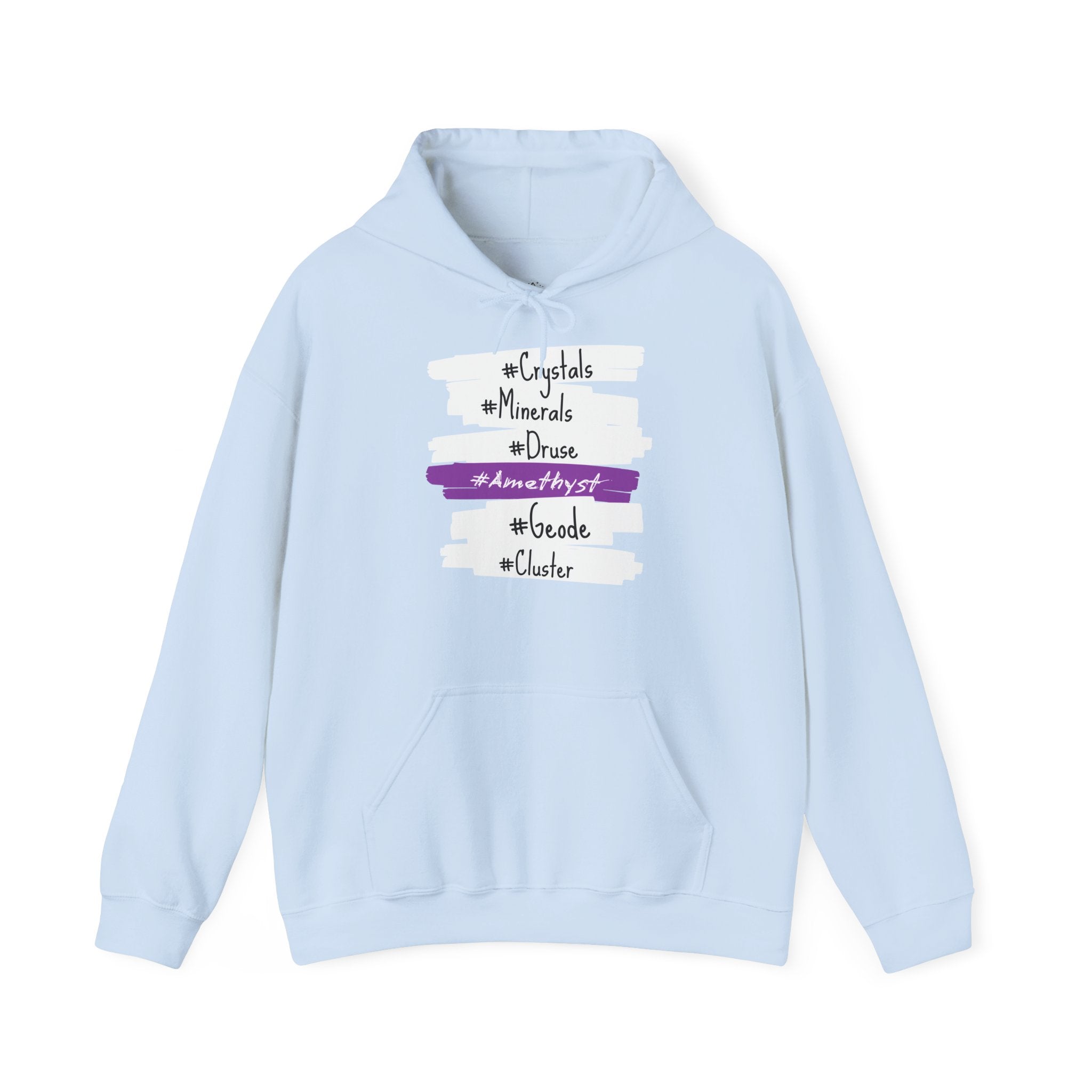 Crystal Hashtag Hoodie — #Crystals #Minerals #Amethyst Design