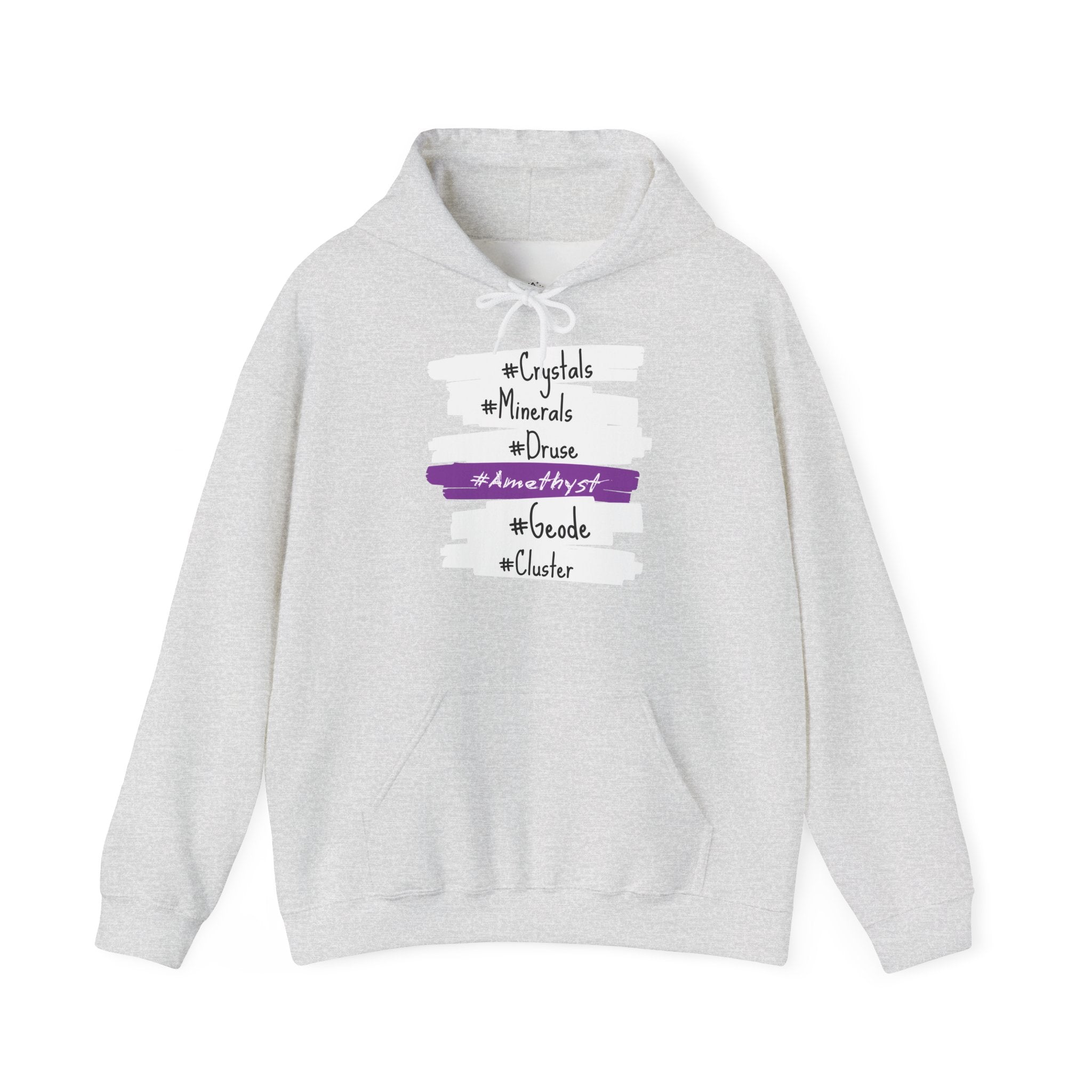 Crystal Hashtag Hoodie — #Crystals #Minerals #Amethyst Design