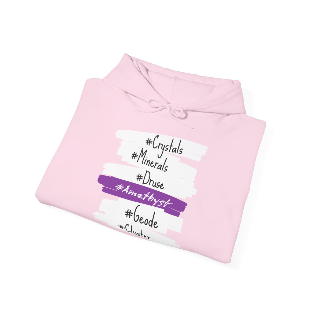Crystal Hashtag Hoodie — #Crystals #Minerals #Amethyst Design