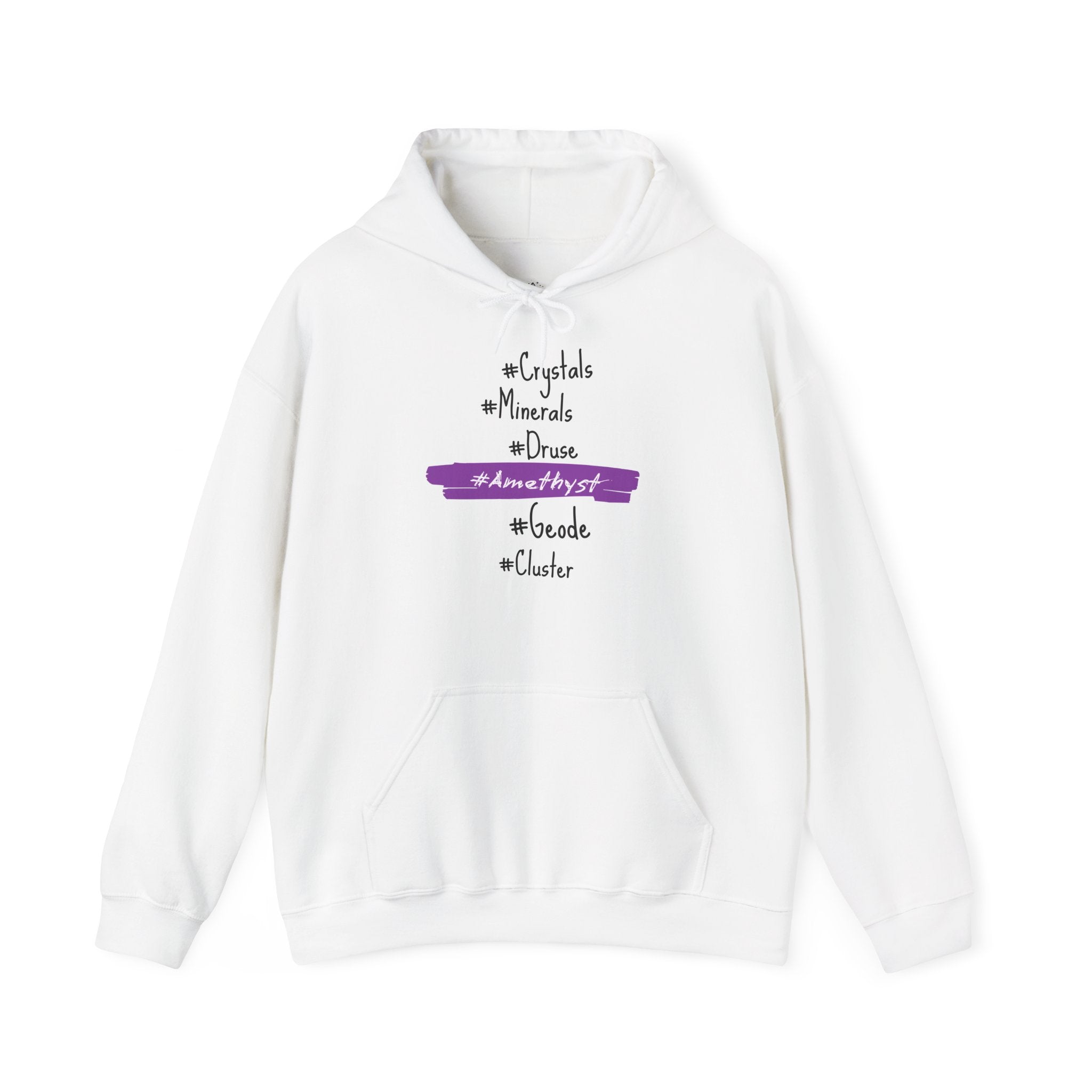 Crystal Hashtag Hoodie — #Crystals #Minerals #Amethyst Design