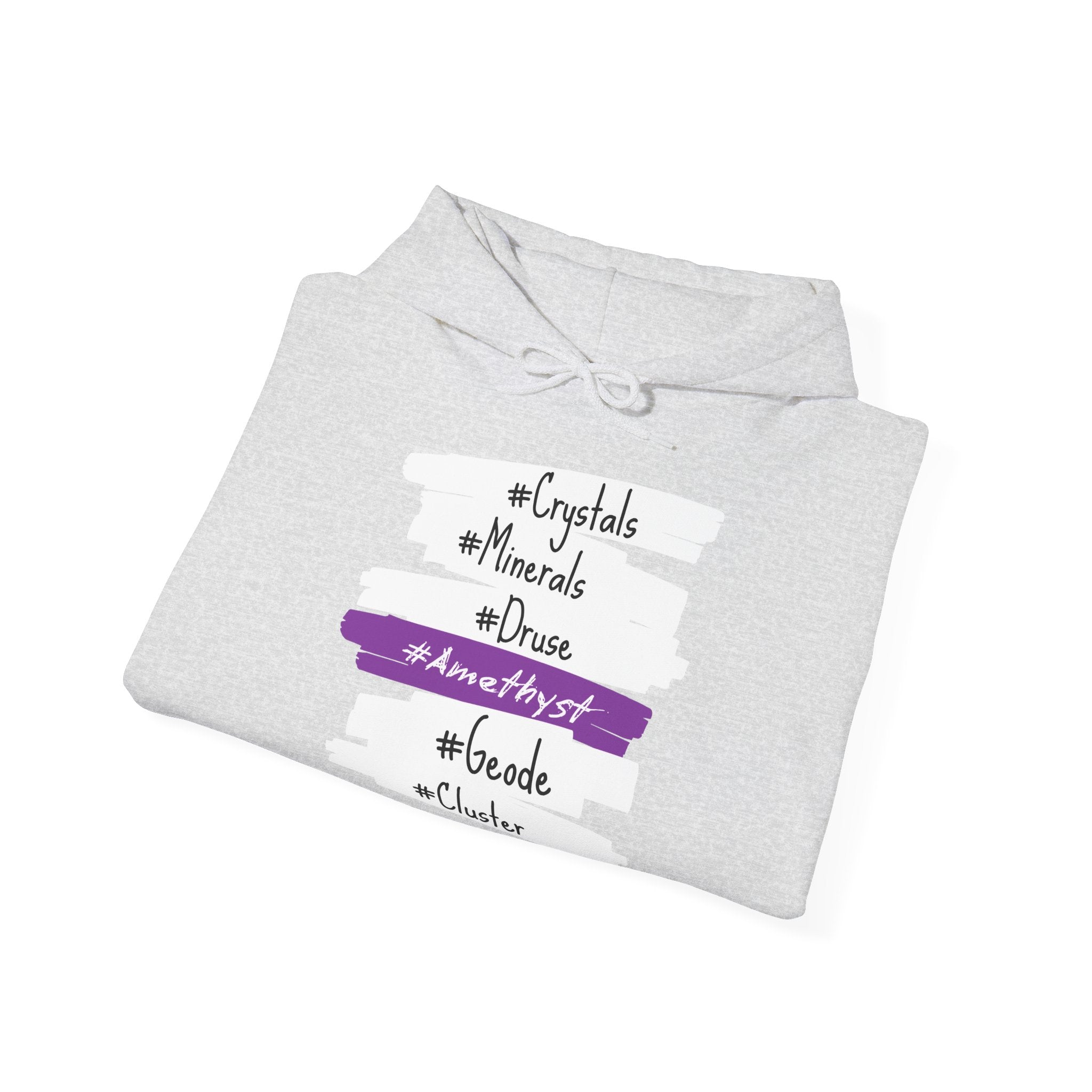 Crystal Hashtag Hoodie — #Crystals #Minerals #Amethyst Design